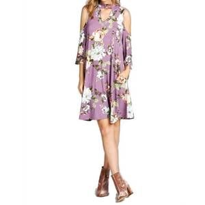 NEW ODDI floral vibes choker swing dress in orchid